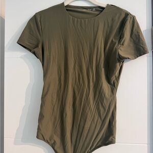 Abercrombie & Fitch Green Fitted Short Sleeve Bodysuit